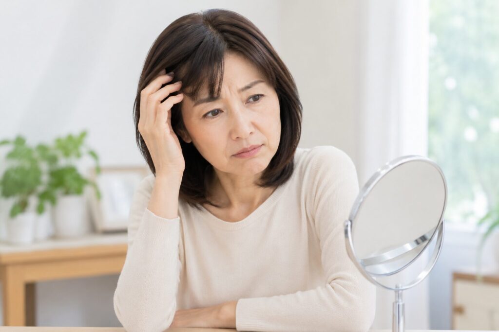 髪の悩みがある女性