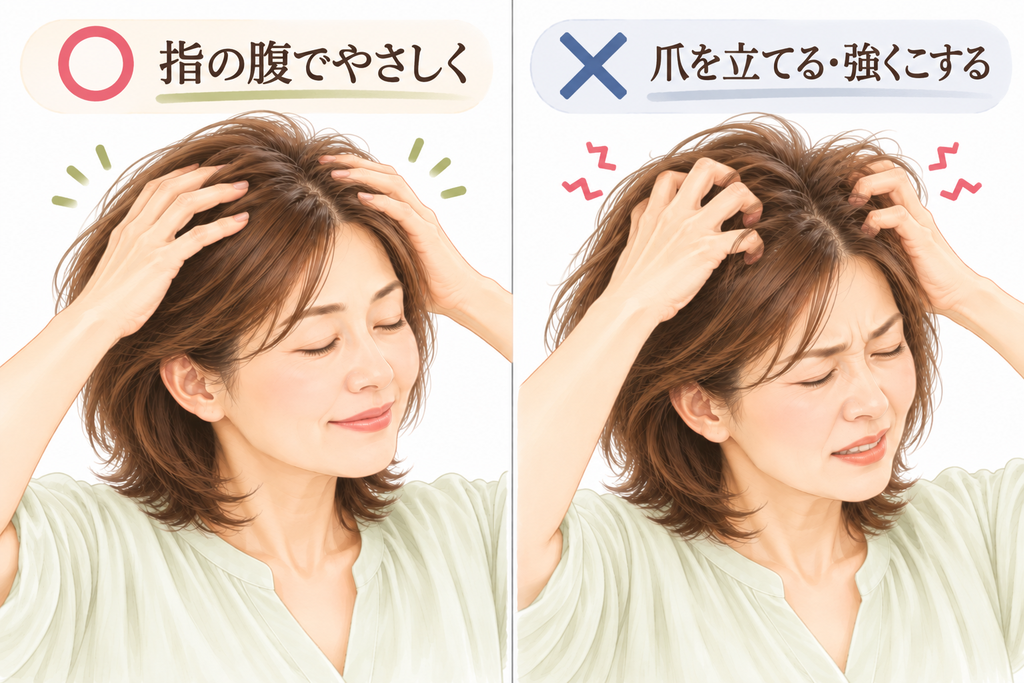 頭皮マッサージの正しい指の使い方と避けたい方法