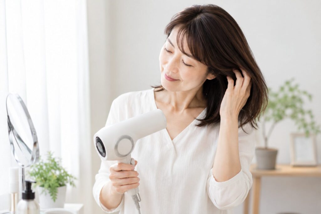 髪を傷めない乾かし方